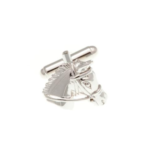 Horsehead Rhodium Plated Cufflinks